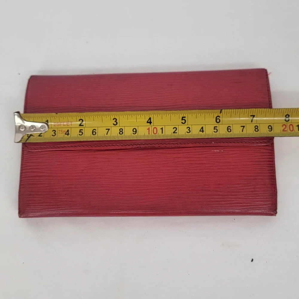 Louis Vuitton Red Epi Leather Long Wallet Card Holder Organizer Authentic